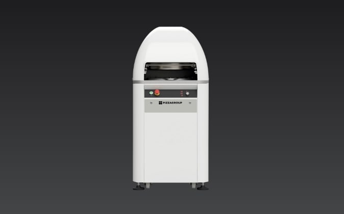 Commercial dough divider and rounder for portioning pizza dough balls