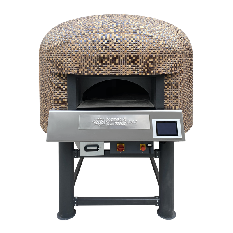 MAM Napoli Rotante 90cm compact rotating pizza oven with mosaic tile finish