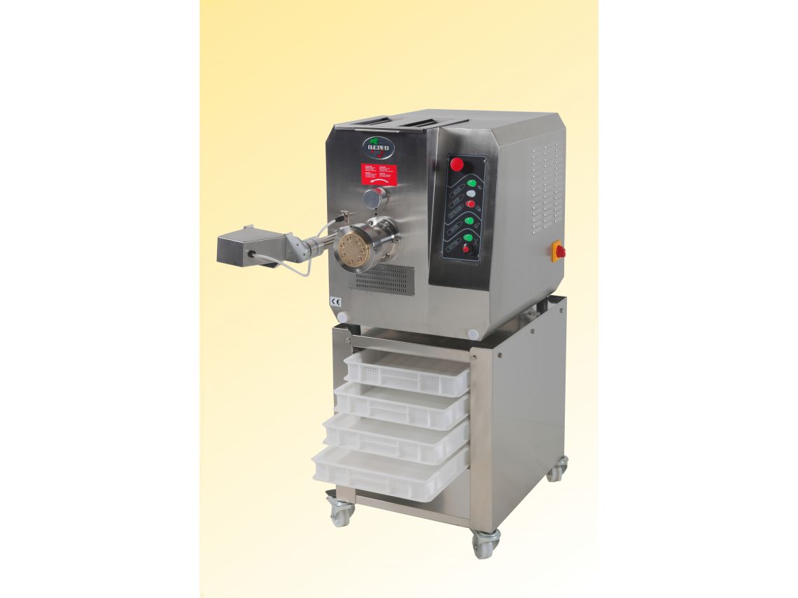 Italgi P35A pasta extruder with stainless steel trolley and electronic cutter