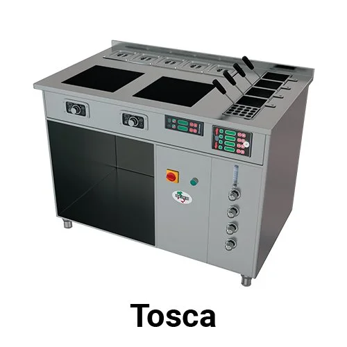 Italgi Pasta Idea Tosca workstation with single cooker and dual induction plates
