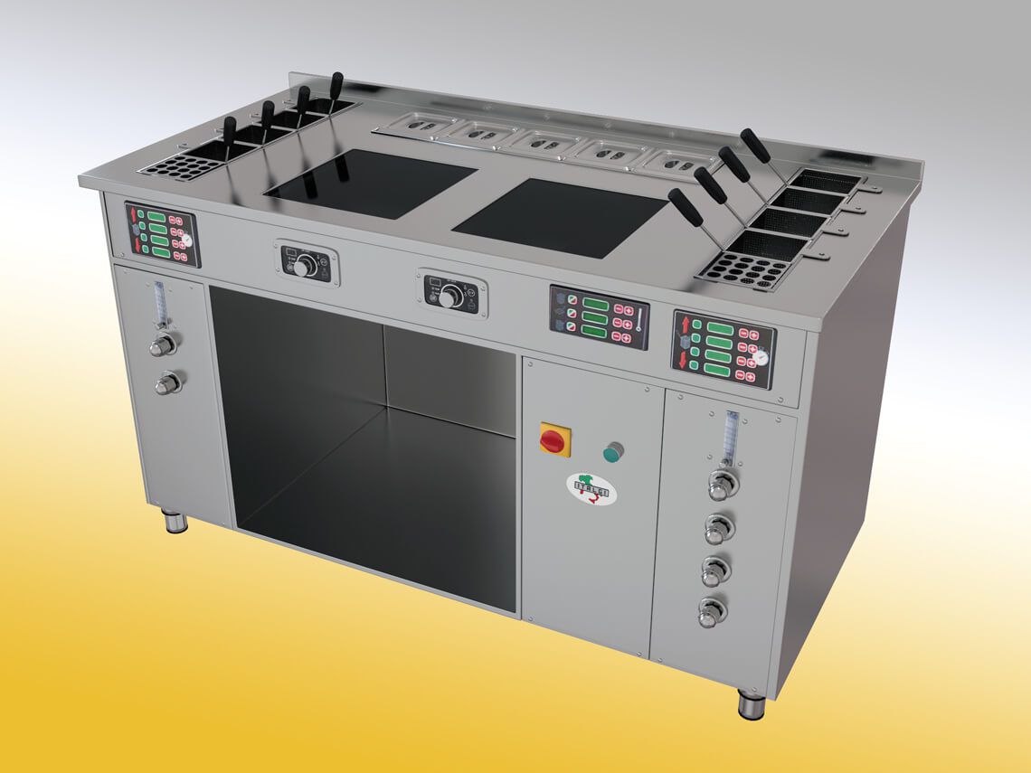 Italgi Turandot workstation detail view showing dual automatic cookers